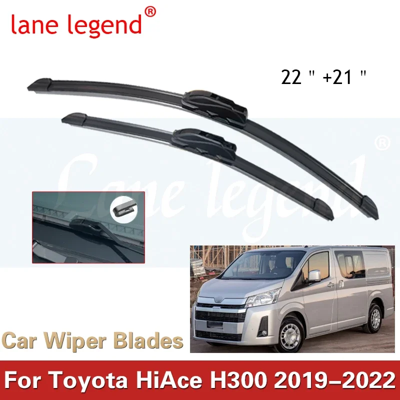 

2x For Toyota HiAce H300 GranAce 2019 2020 2021 2022 Front Wiper Blades Brushes Window Boneless Frameless Rubber Car Accessories