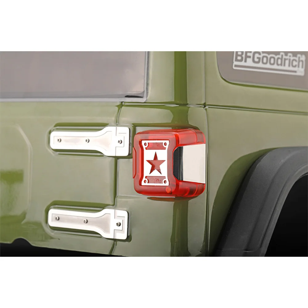 Embellecedor de luz trasera de Metal, cubierta de luz trasera, pieza decorativa para AXIAL SCX6 Jeep J1/6 coche trepador de control remoto, actualización