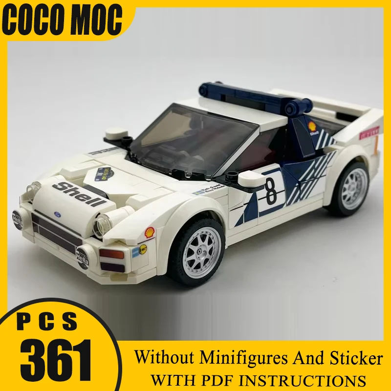 

4-цилиндровый супер раллийный автомобиль, модульный популярный Speed Champion MOC, модель здания, технология, подарки, праздник, сборка, детский игрушечный костюм