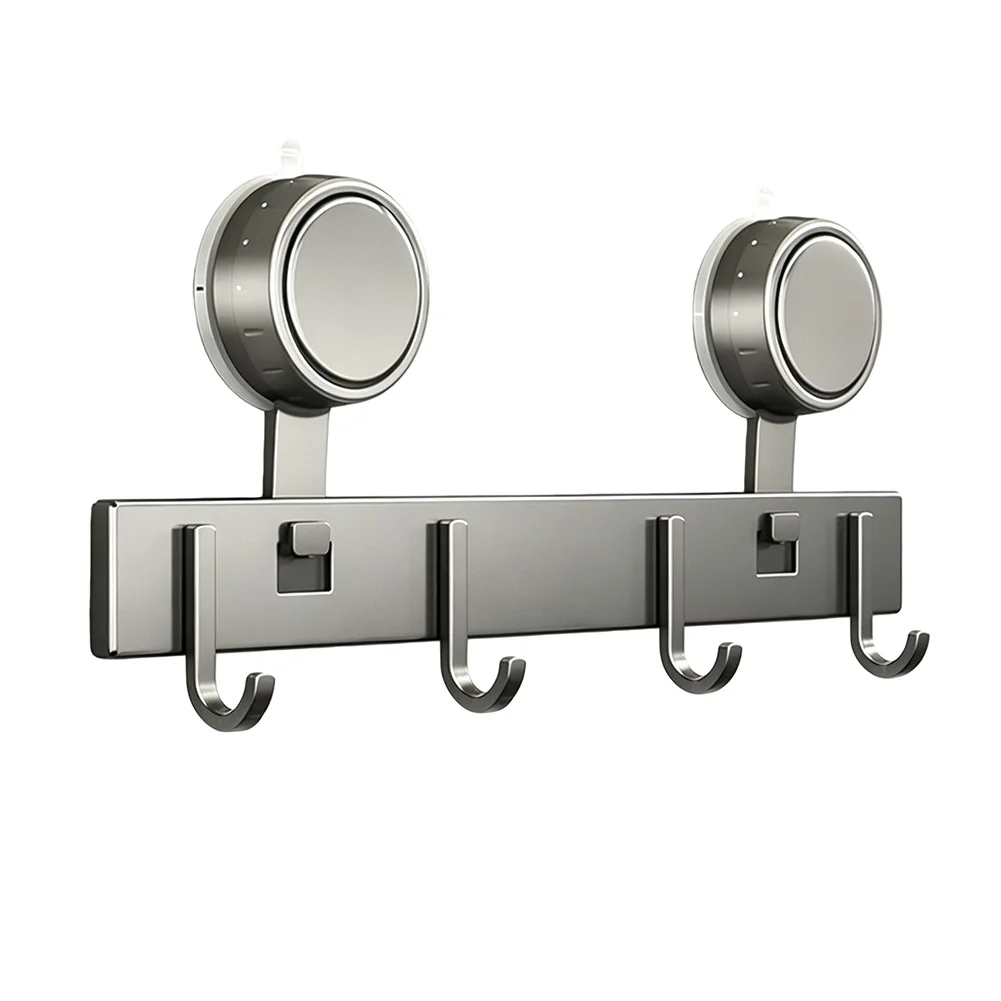 Reusable Suction Cup Coat Rack Wall Mount with Dual Hooks for Bathroom Kitchen Mirror Glass Door Towel Storage