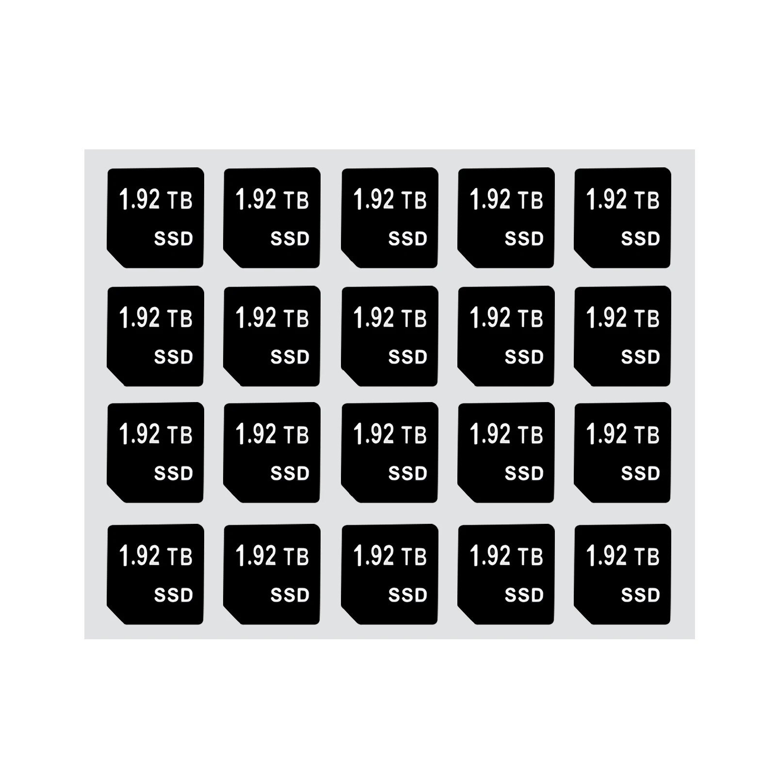 20PCS Hard Disk Capacity Labels for 1.92T SSD Are Compatible with DELL DXD9H X7K8W Hard Disk Bays