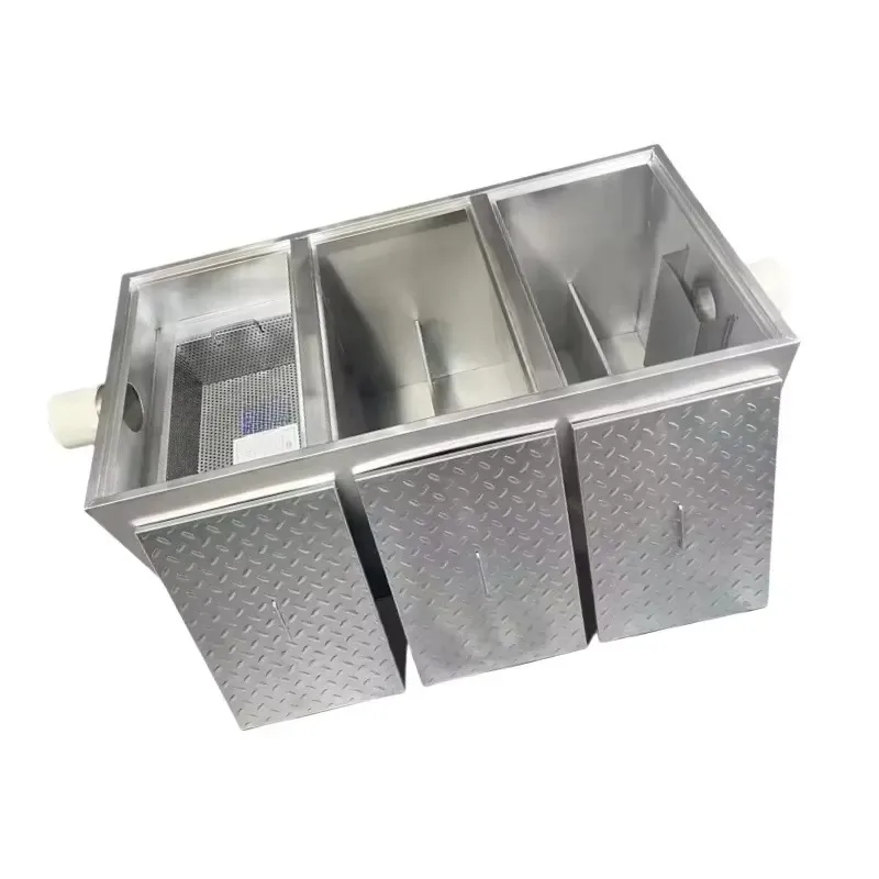 Multi Stage Stainless Steel Automatic Grease Trap Restaurant Oil Separator Kitchen Water Purification Equipment