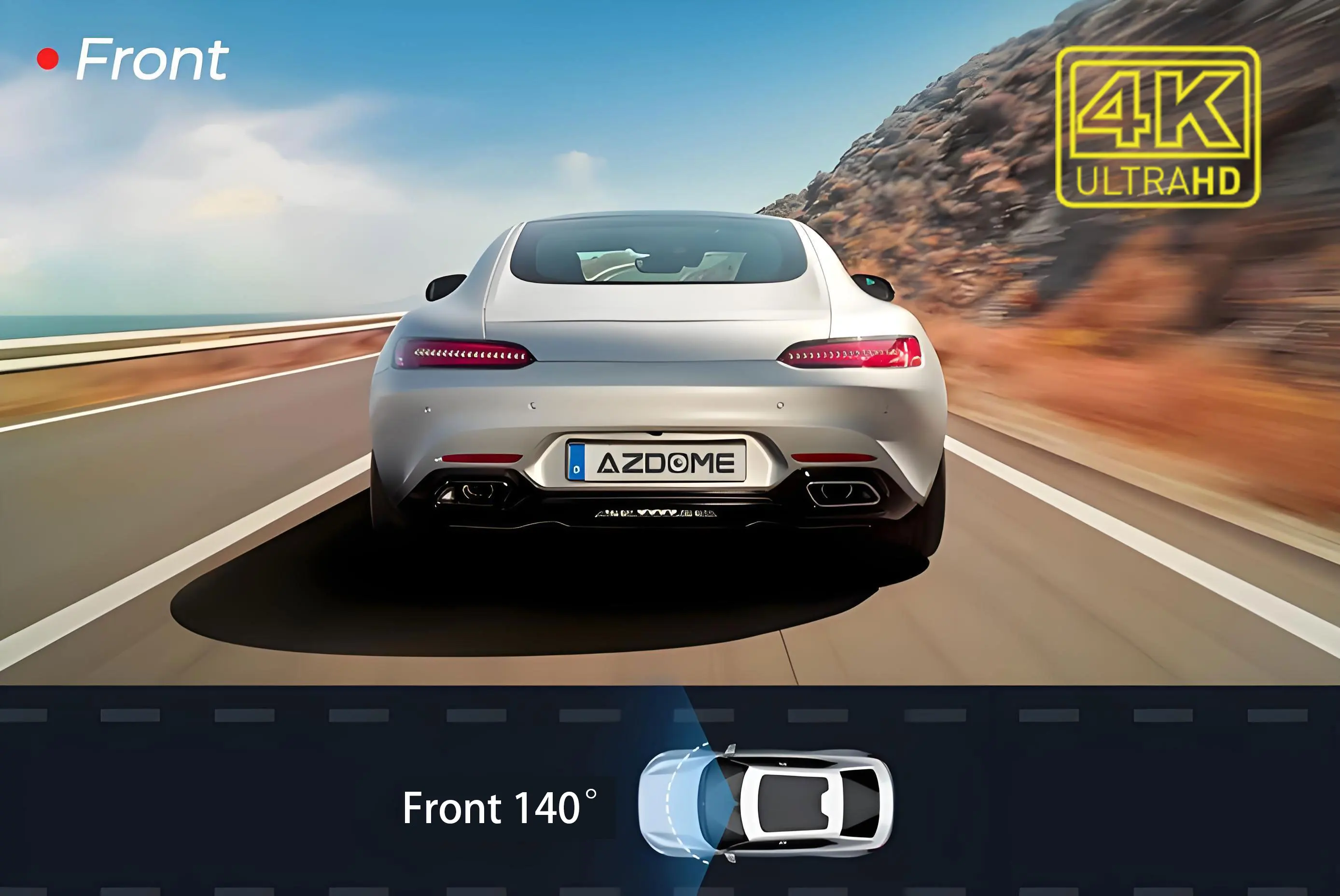 4K WiFi Front Dash Cam with APP Control 24H Parking Monitor GPS 140°FOV Mini Car DVR Night Vision Loop Recording