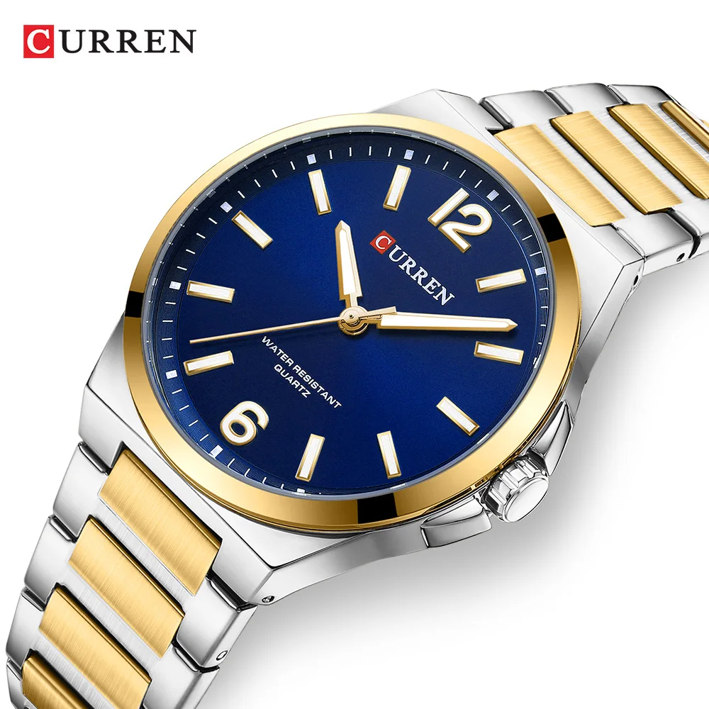 CURREN Luxury Quartz Watch Men Waterproof  Luminous Wristwatch Stainless Steel Men's Casual Watches Male Clock Sports Reloj