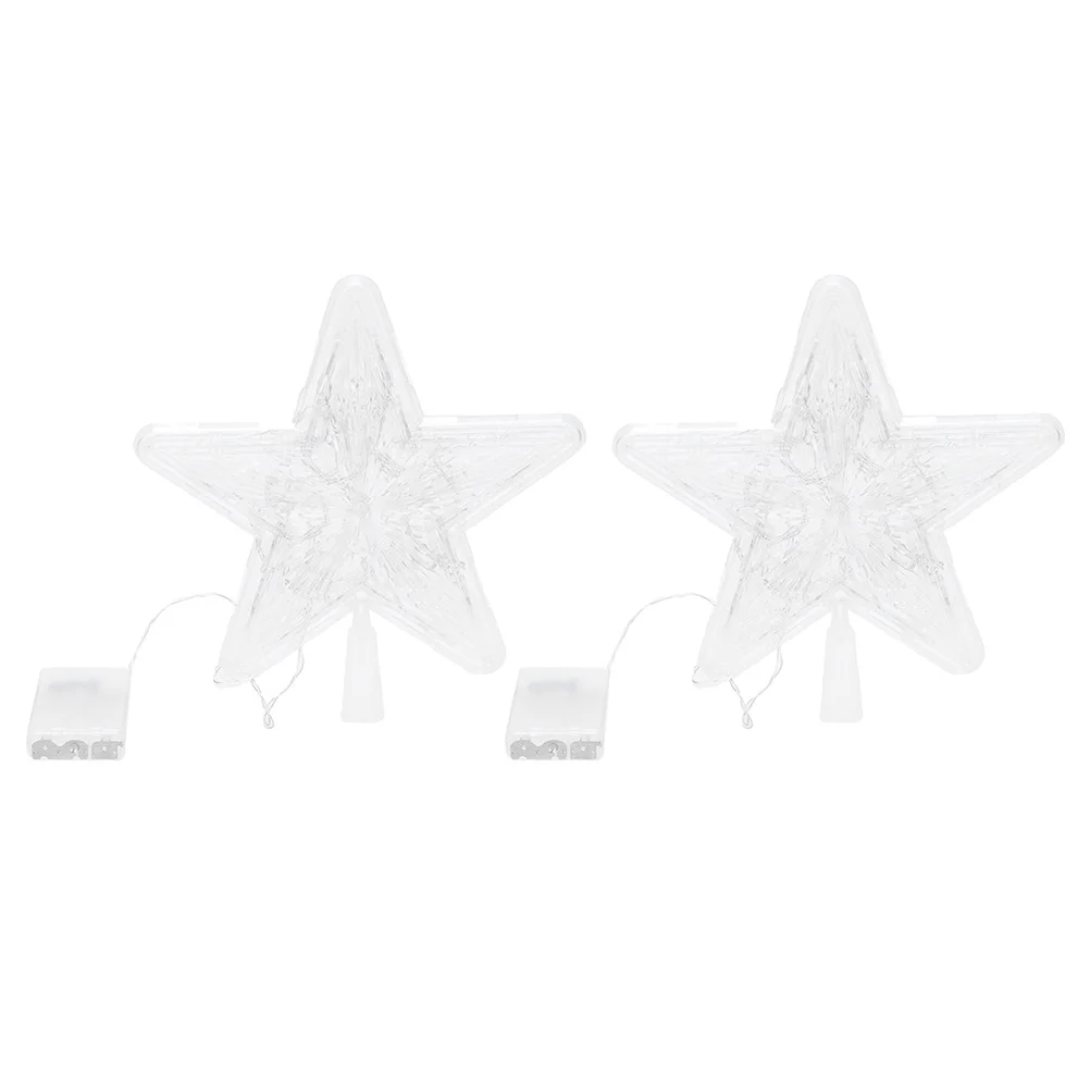 

2Pcs LED Christmas Tree Star Light Topper Elegant Sparkle Treetop Decor Colorful Flowing Light No Batteries Star Shape Treetop
