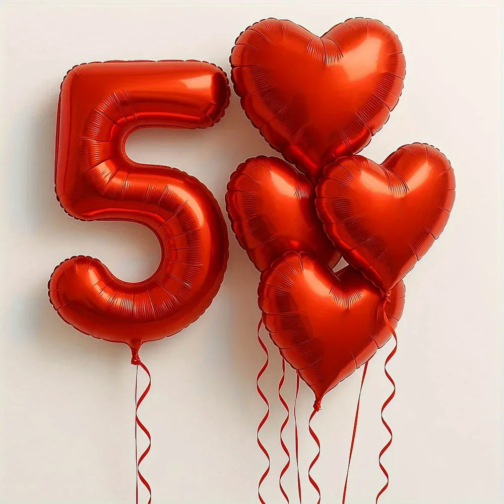 7-teiliges 40-Zoll-Digitalballon-Set aus roter Folie, 18-Zoll-Liebesherz-Ballon für Valentinstag, Geburtstag, Hochzeit, Jahrestag, Party, Geschenke – Detail 8