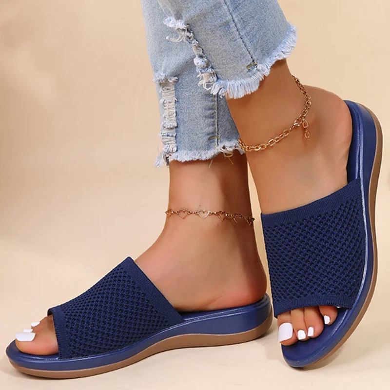 Sandalias elegantes de verano para mujer, zapatos suaves, Retro, sin cordones