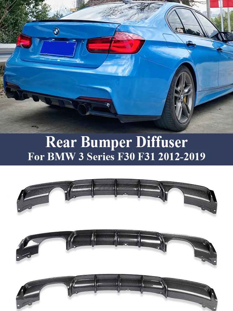 

For BMW 3 Series F30 F31 2012-2019 MP Rear Bumper Diffuser LipCarbon M Tech Diffusor Body Kit 320i 328i M Sport Gloss Black