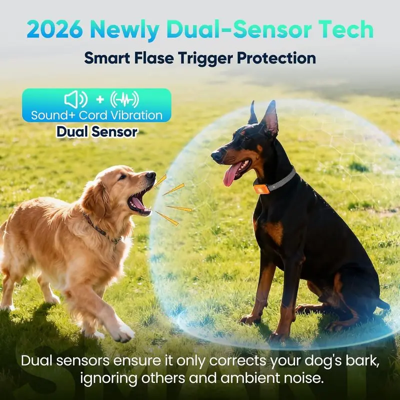 Dog Bark Collar for Large Medium Small Dogs, Effective No-Bark Collar, Smart Barking Collar, 2026, 7 Sensitivity, 3 Modes