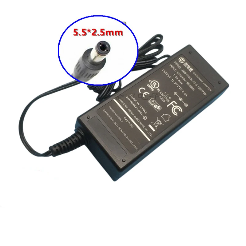 

Genuine HOIOTO 12V 6A 72W ADS-110DL-12-1 ADS-110CL-12-3 120072G AC Switching Adapter For Belkin Hikvision Power Supply Charger