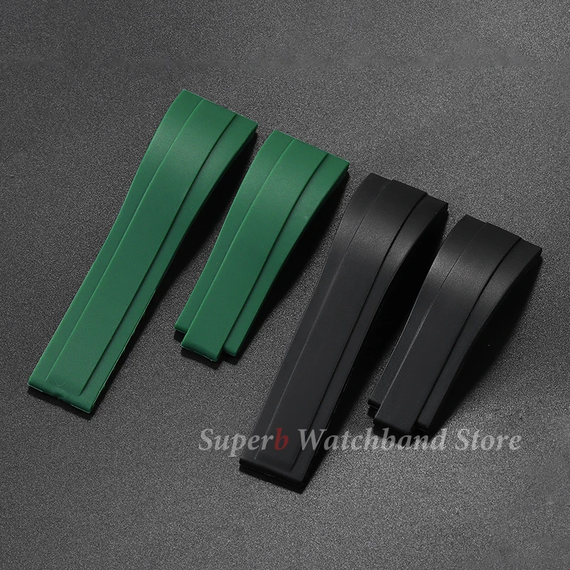 สายนาฬิกายางขนาด 20 มม. สําหรับ Rolex Water Ghost สายนาฬิกาสําหรับ Rolex Daytona Submariner GMT สร้อยข้อมือซิลิโคนกันน้ํา