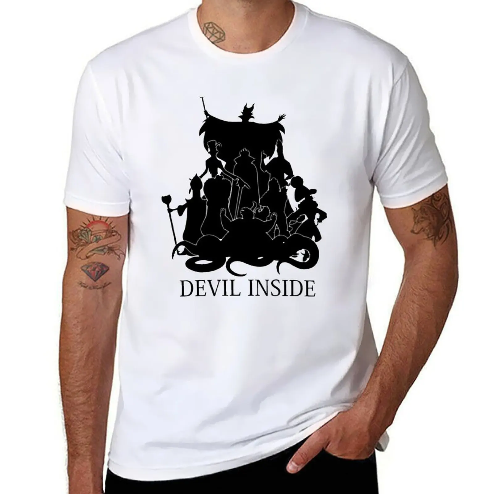 

Devil Inside T-Shirt black cotton t-shirt plain for man package funny t shirts dark humor T-Shirt
