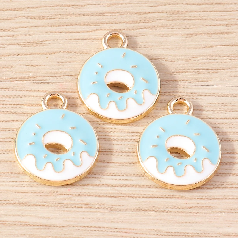 10 stücke Nette Blaue Farbe Emaille Tier Vogel Pinguin Katze Blume Charms Anhänger für Schmuck Machen DIY Ohrringe Halsketten Handwerk geschenk – Detail 4