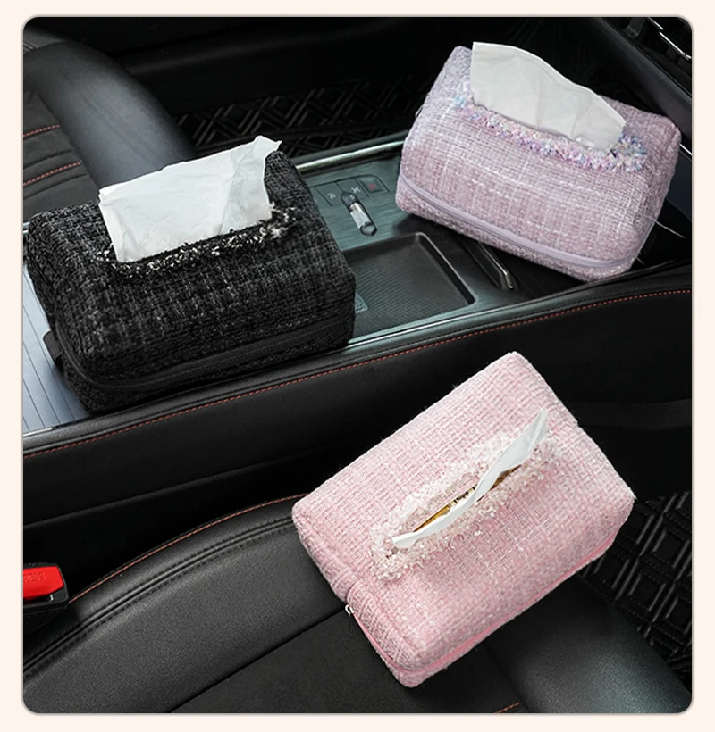 Car tissue box, armrest box, paper-drawing hanging car supplies, napkins, paper-drawing storage on the car, high sense.