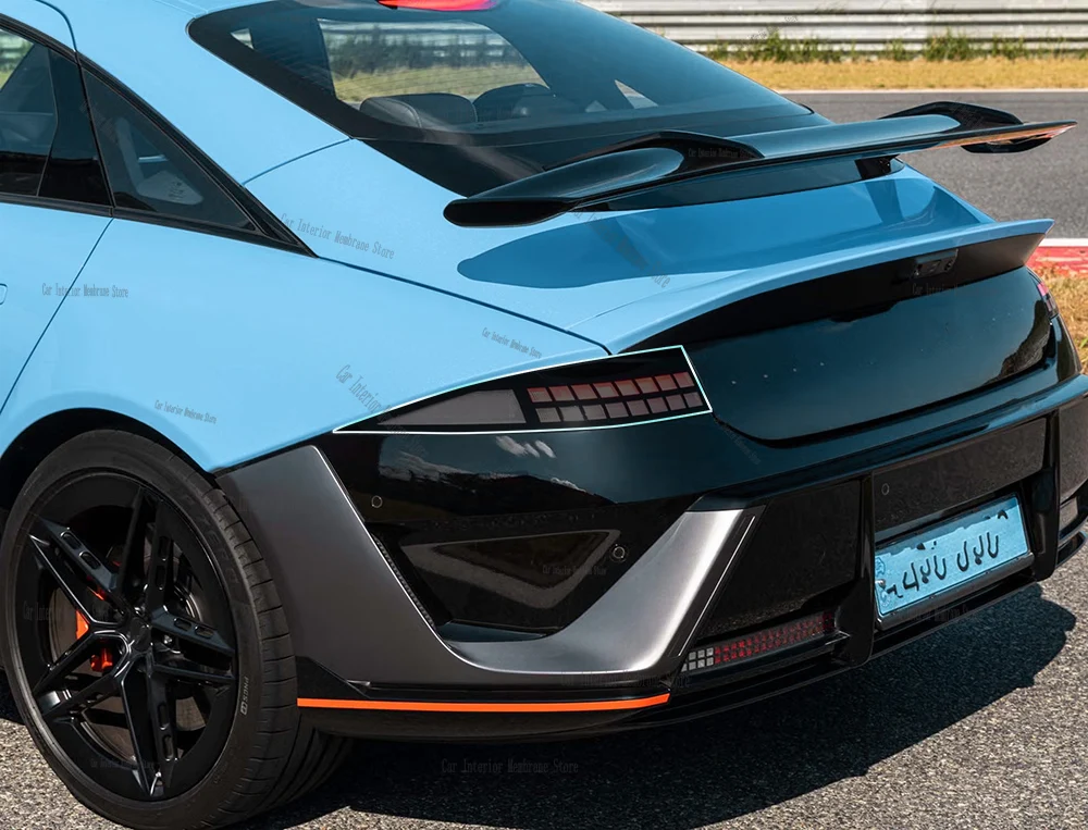 ヒュンダイ-ioniq-6-2025-2027年モデル用、リアヘッドランプ用カーデコレーションステッカー、ヘッドランプ用tpuスモークブラックテールライト保護フィルム、アクセサリー