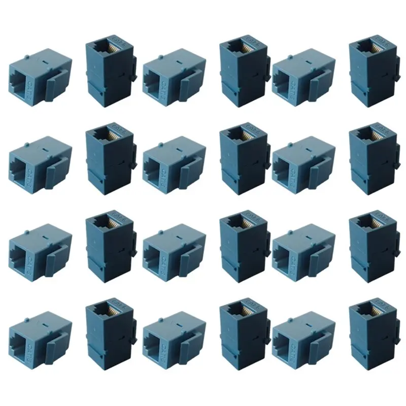 L62A RJ45 Cat6 Keystone Coupler UTP Keystone Inline Coupler Female To Female Cat6 Keystone Jack Cat6 Connector 24Pcs