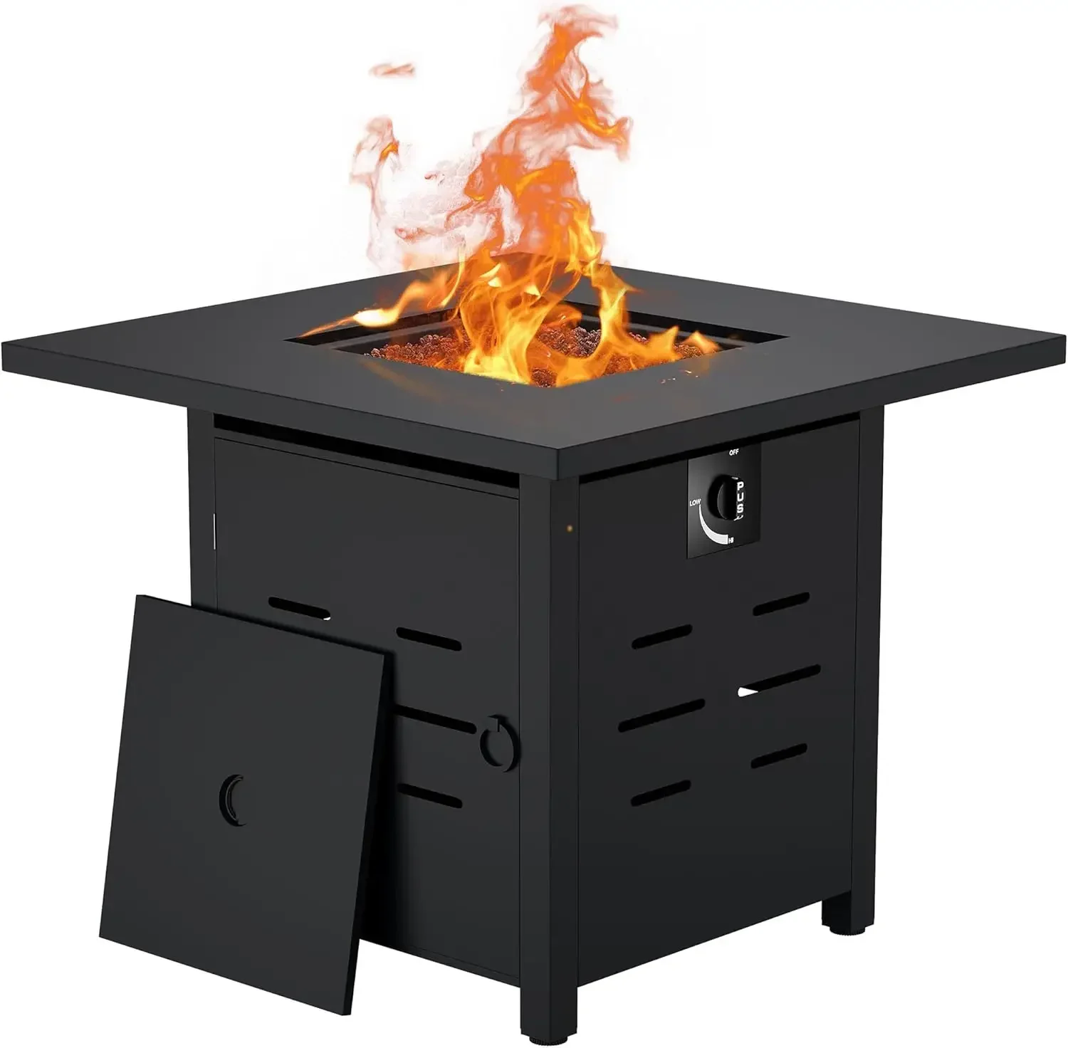 

Gas FirePit Table 28 Inch Propane Fire Pit Table 50,000 BTU with Free Lava Rock and Tabletop Lid, Gas FirePit