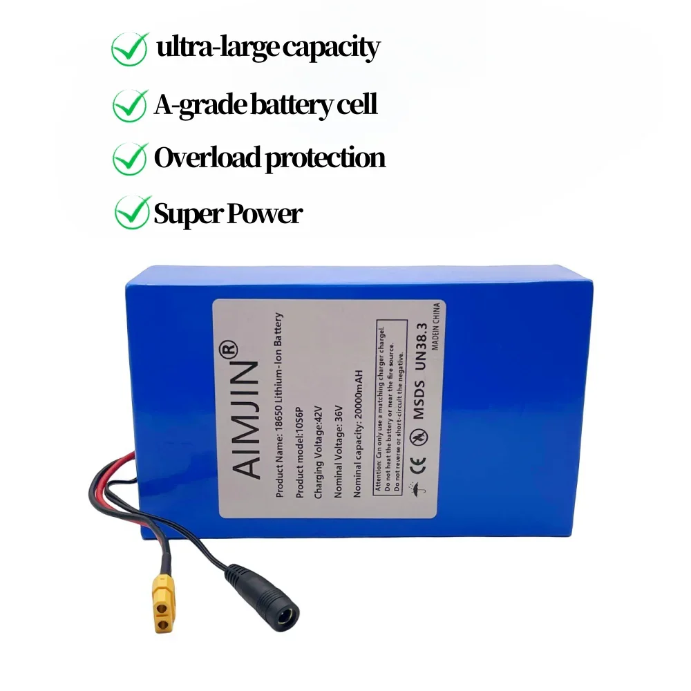 10S6P 36V 20Ah Brand new original 500-1000W large capacity lithium battery uses most vehicles and supports product customization