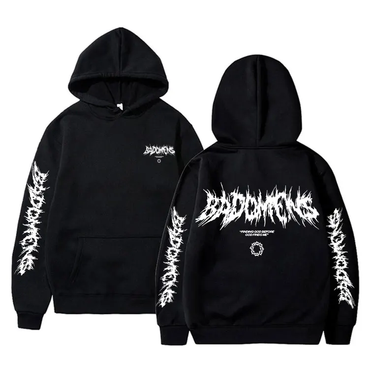 Bad Omens Band Finding God Before God Finds Me Graphic Hoodie Men Women Fleece Cotton Sweatshirts Men's Rock Punk Style Hoodies