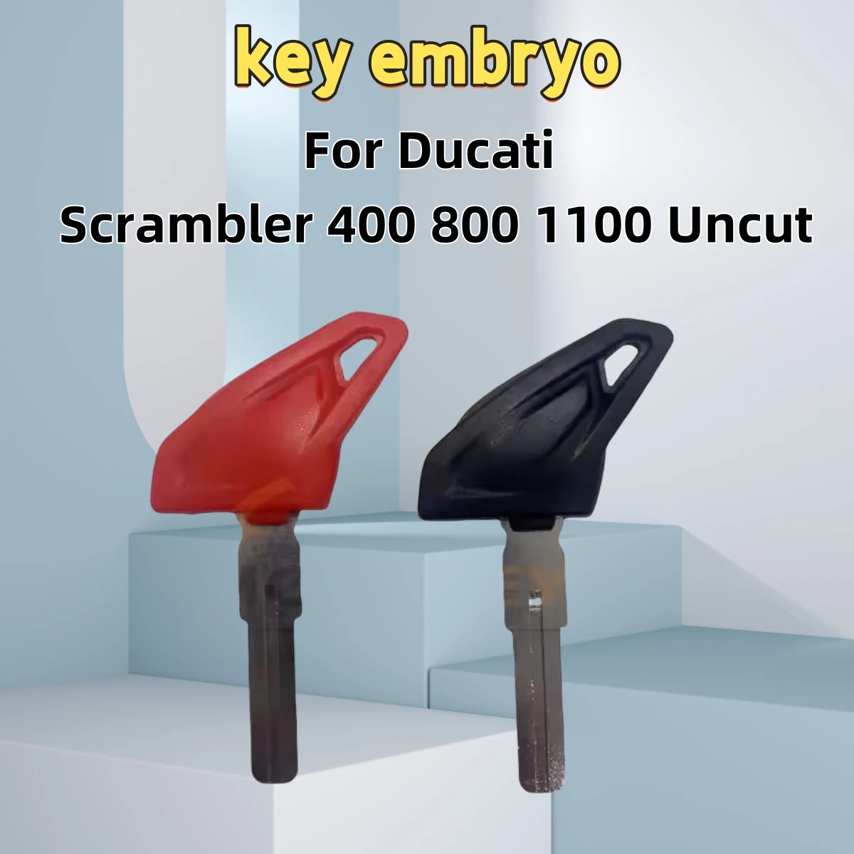 

For Ducati Scrambler 400 800 1100 Uncut Blade Keys Blank Key Motorcycle Replace Uncut Keys can be placed anti-theft chip LOGO