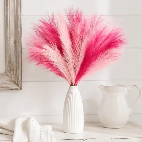 18/36PCS Pampas Grass 21in Pink Faux Silk Pampas Decor for Home Bedroom Wedding Centerpieces Party Decoration Artificial Flowers