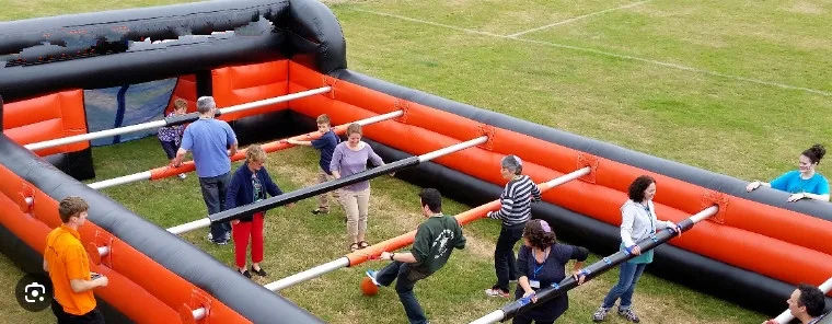 Inflatable Table Football Game Set Durable and Fun Outdoor Indoor Activity for Kids and Adults