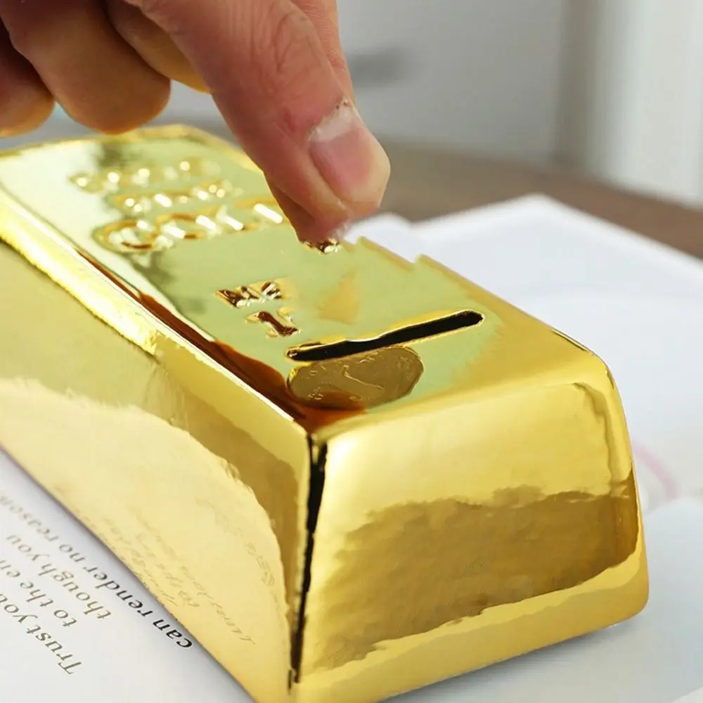 

Creative Artificial Bullion Prop Gold Bullion Bar Decorative Gold Brick Saving Money Box Coin Bank Piggy Bank Coin Case