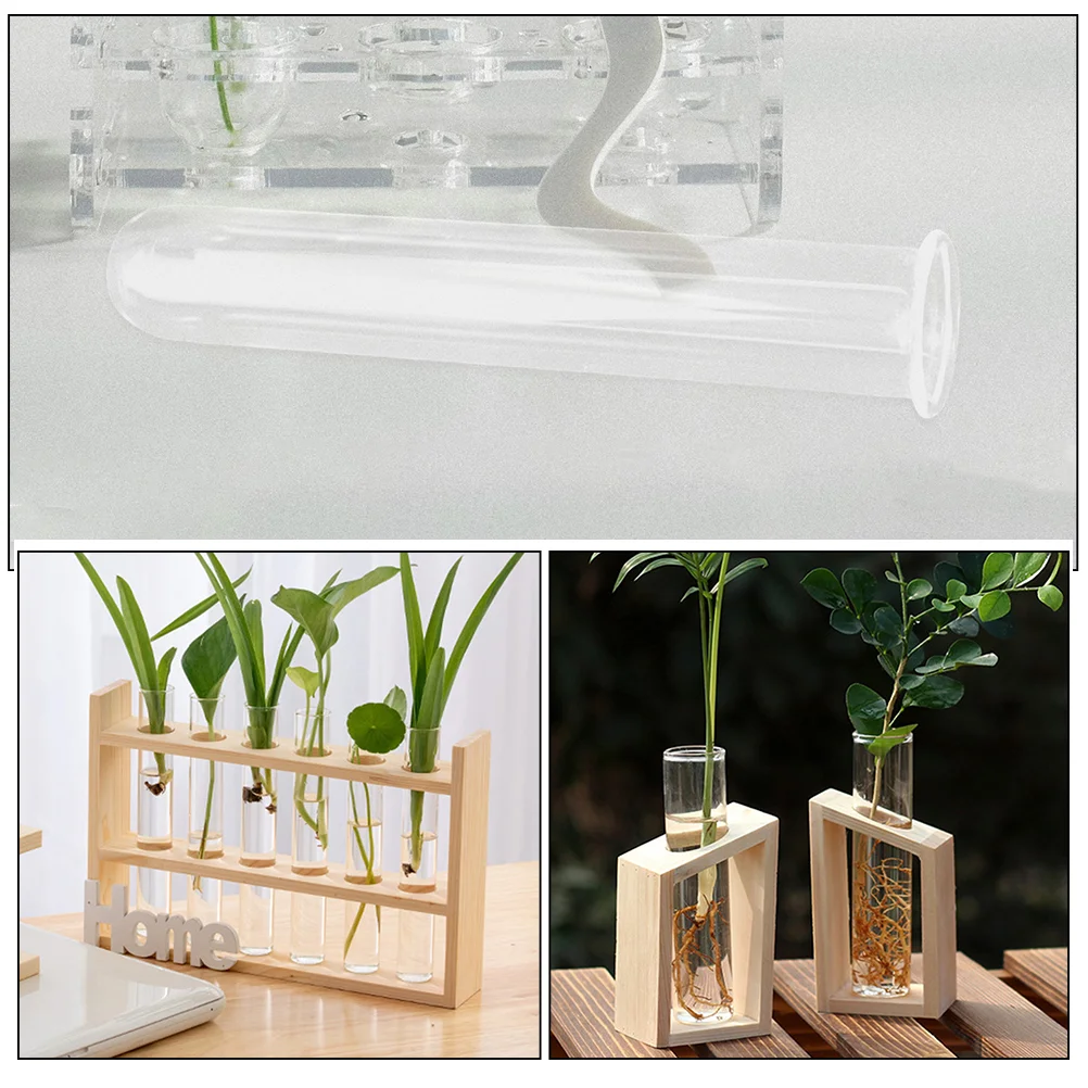 4 Pcs Hydroponic Vase Glass Desk Plant Propagation Tubes Flower Stand Transparent Water for Flowers Small Terrarium Plants Test