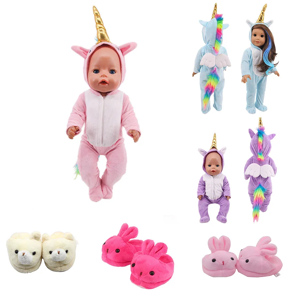 

43CM Baby New Born Doll Clothes Cute Suits for 18 Inch American Generation Doll Shoes Accessories