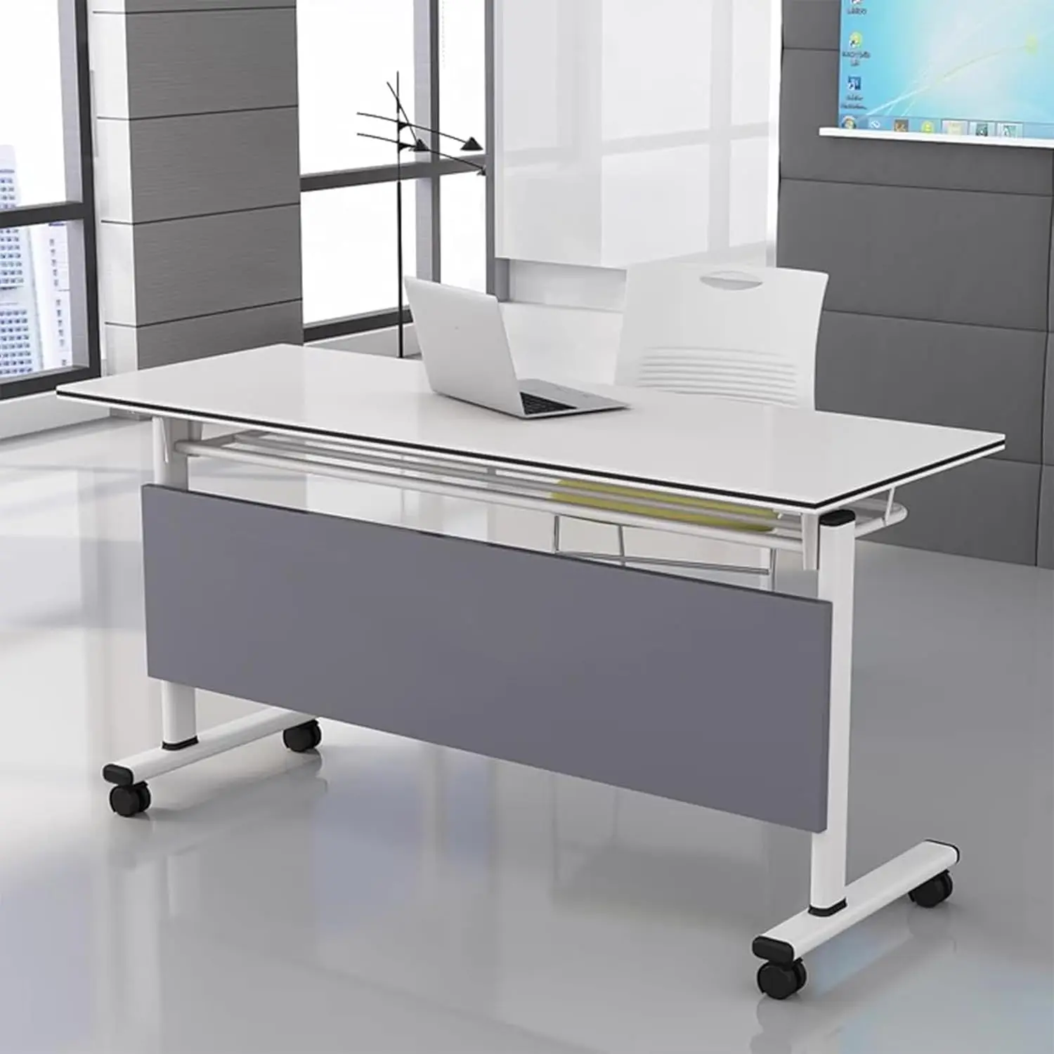 Conference Table Conference Room Table Flip Top Mobile Training Table With Lockable Wheels Small Conference Table For