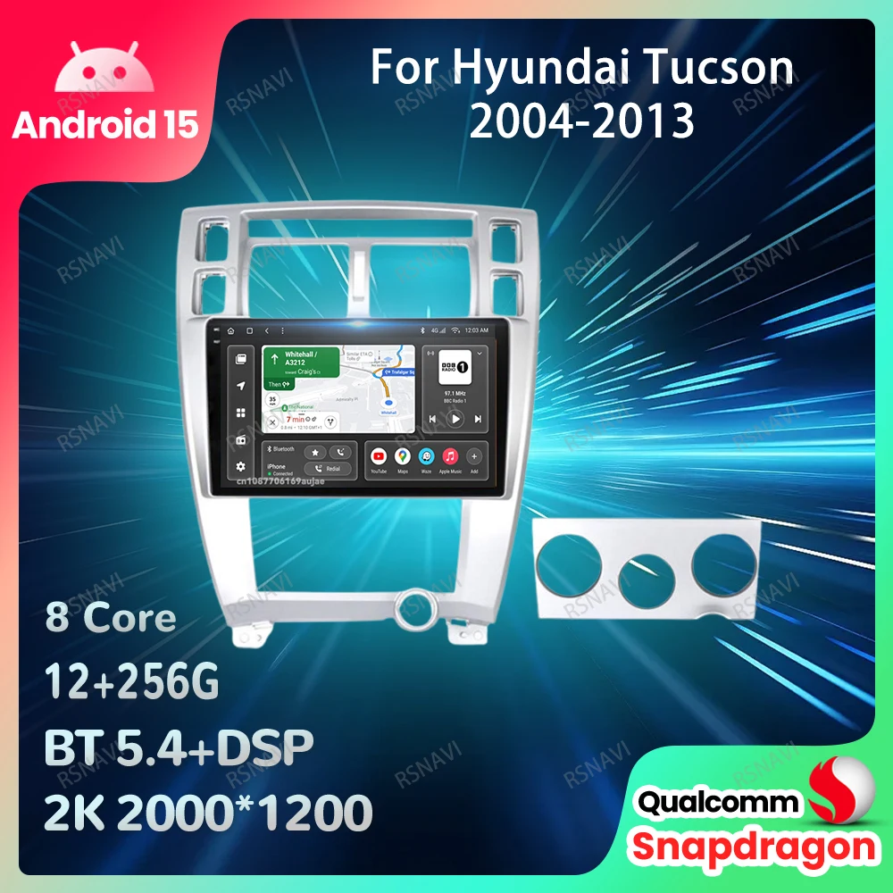 

Автомобильный радиоприемник Android 15 для Hyundai Tucson 2004-2013 4G LTE 5G WIFI Viedo Player DSP QLED Navigation BT Qualcomm GPS Stereo DVD