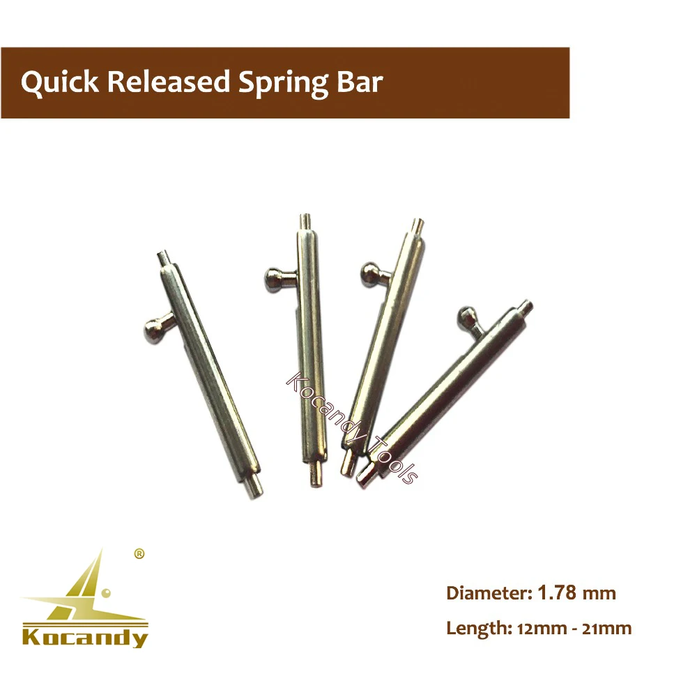 40 pieces of 12-21mm Quick Release Stainless Steel Watch Accessories Spring Bars Pins Lugs Ideal for Watch Makers Repair Tools