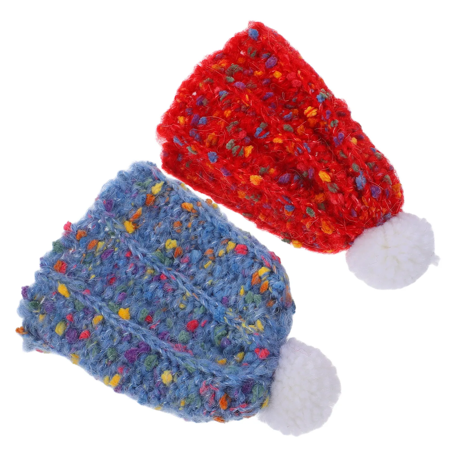 2 Peças de Mini Gorros de Tricô para Acessórios de Inverno Fofos, Toucas de Lã para Artesanato, Ornamento de Casa de Bonecas e Projetos DIY
