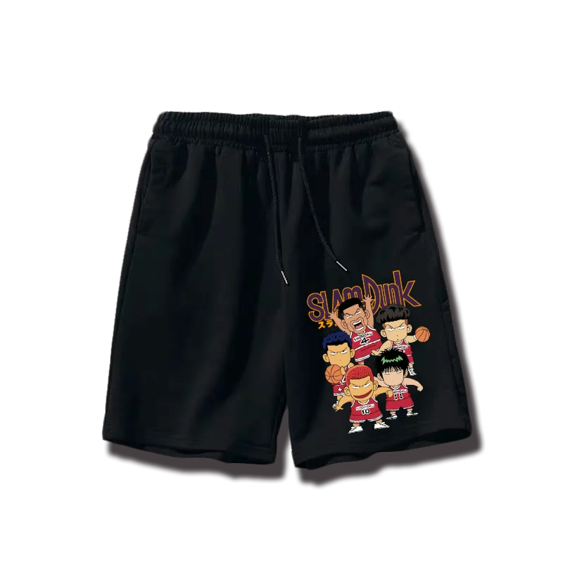 

Новые летние анимационные спортивные шорты из чистого хлопка, версия Q, анимационный персонаж, брюки большого размера с пятью точками, большой размер