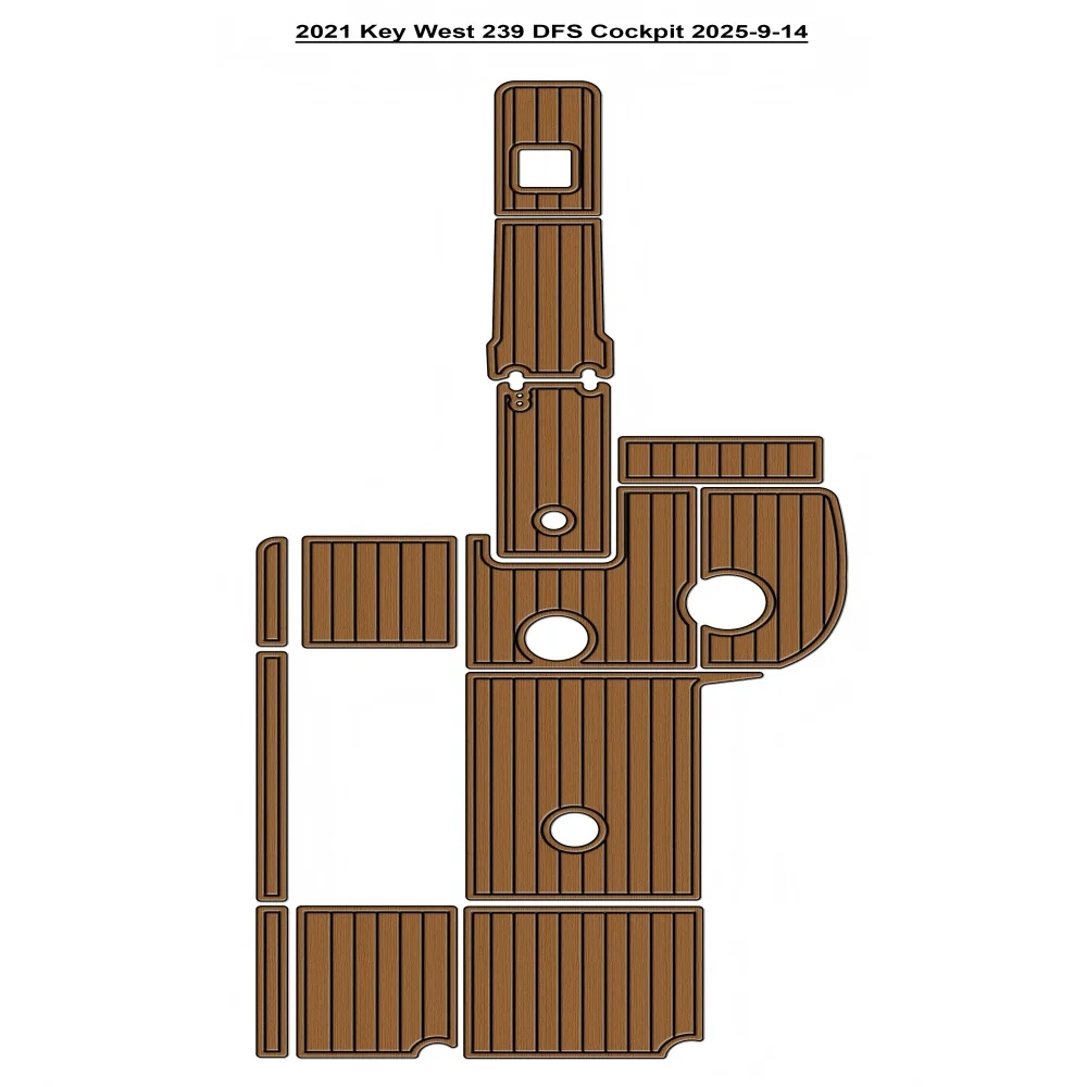 

2021 Key West 239 DFS Cockpit Pad Boat EVA Foam Faux Teak Deck Floor Mat SeaDek MarineMat Style Self Adhesive