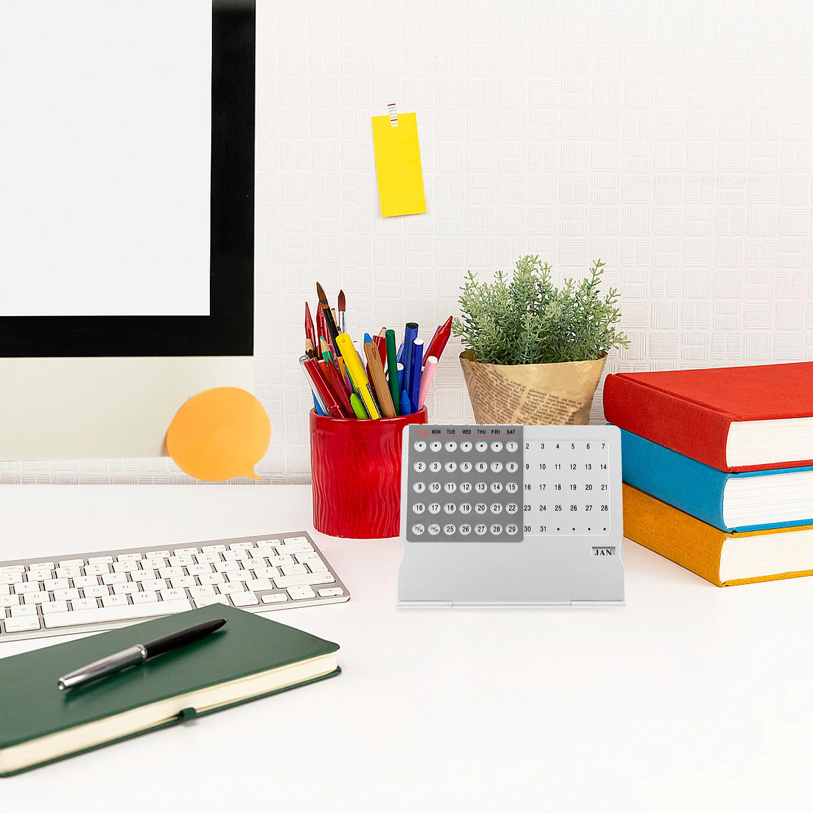 

Ultra-Thin Metal Desktop Perpetual Calendar Creative Date Tracker For Office Desk Decor Shelf Organizer Teacher Gift