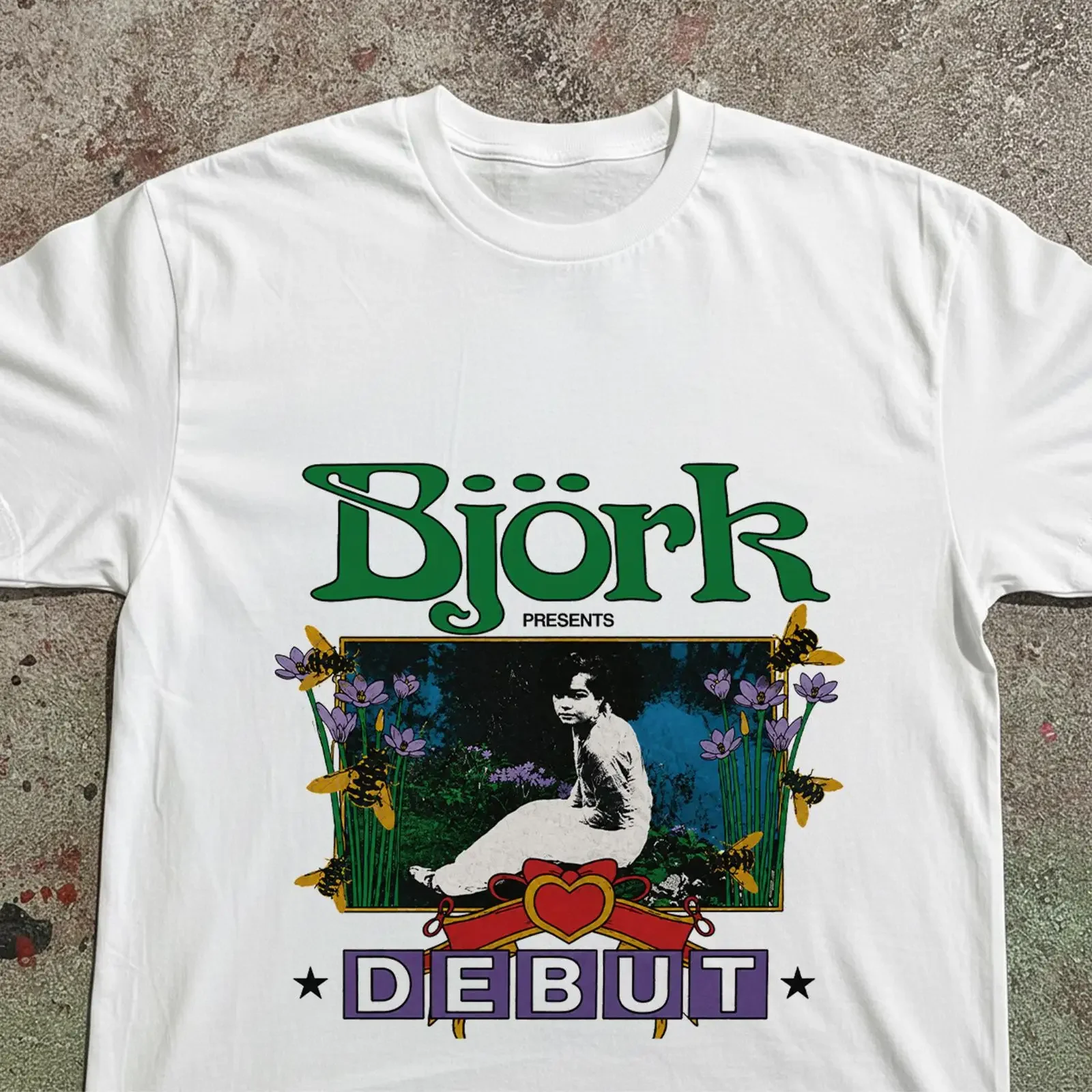 Bjork Debut T Shirt 90s Music Vintage Style Album Art vintage Washed designer clothes Unisex Casual graphic Comfortable Soft