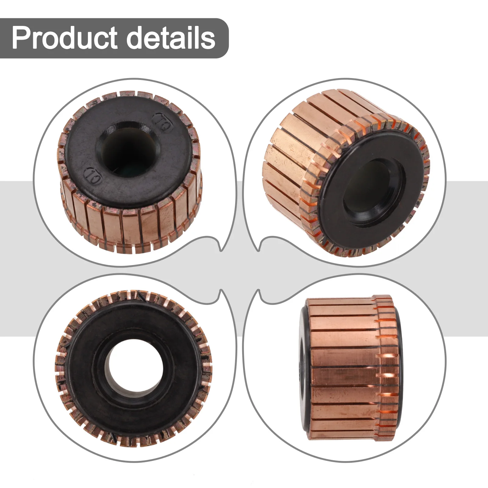 Copper Motor Commutator with 24P Teeth Groove for Type Suitable for Power Tools and Electric Motor Replacement 34 x 13 x