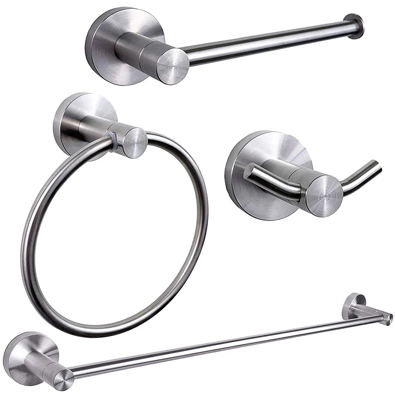 

Brushed Nickel Bathroom Accessories Hardware Set/Modern Towel Bar Set Bath Fixtures - Includes 24 Inch Towel Bar, Toilet Paper H