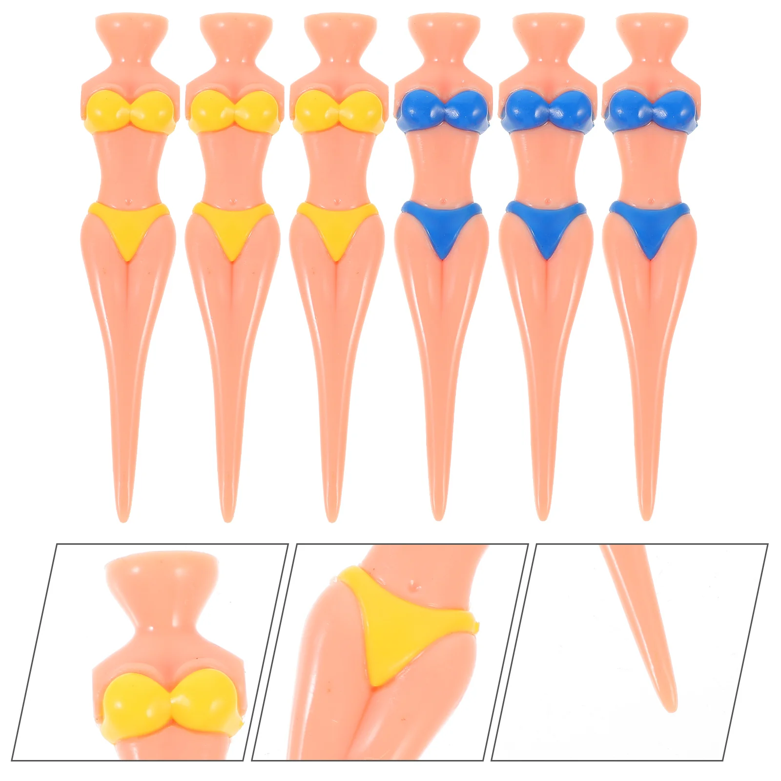 6 Pcs Golf Accessories Training Tools Plastic Golfs Ball Practice Stands Balls