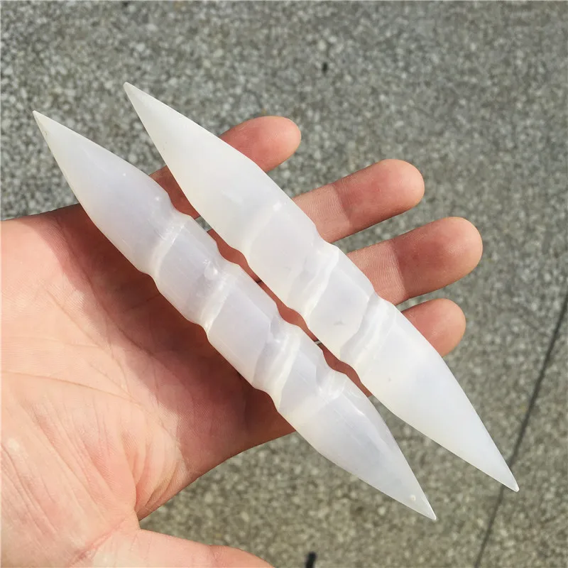 atural Selenite Polished Stick Yoga Reiki Plaster White Gypsum Stick Meditation Stone For Home Decoration Gift