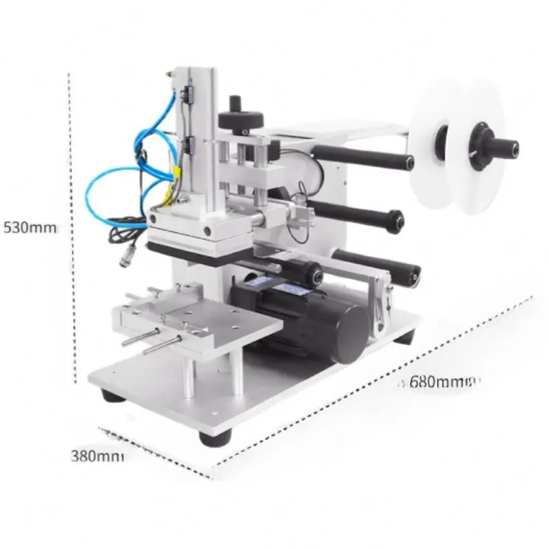 

Compact Desktop Small Adhesive Labeler Semi-Auto Pneumatic Flat Labeling Machine for Bottles Cards Gift Boxes New Condition