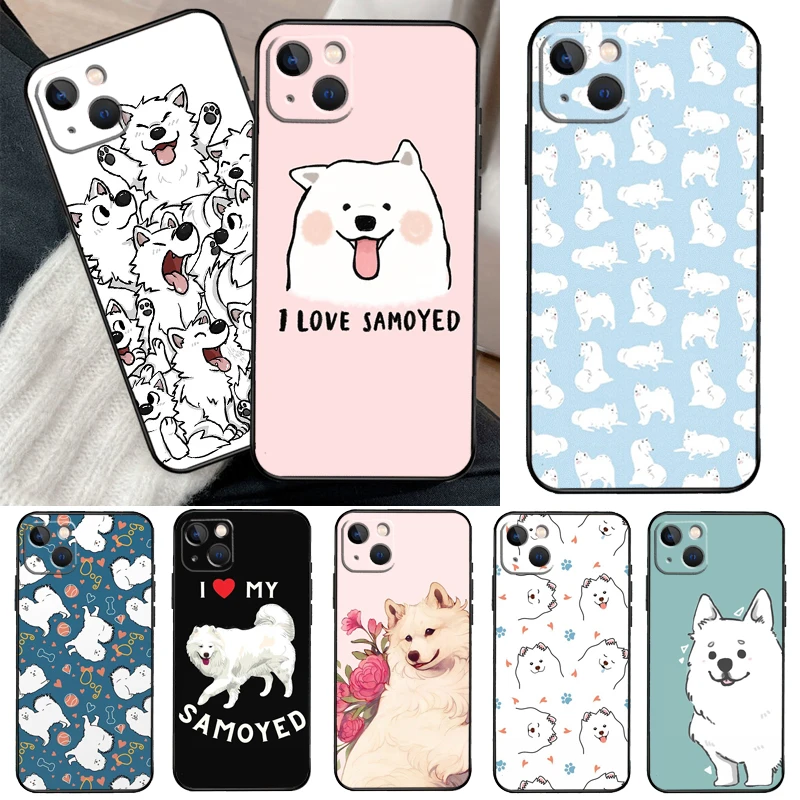 Etui Samoyed Puppy do iPhone'a 16 15 14 Pro Max Plus 13 Pro Max 11 12 Mini Cover Coque