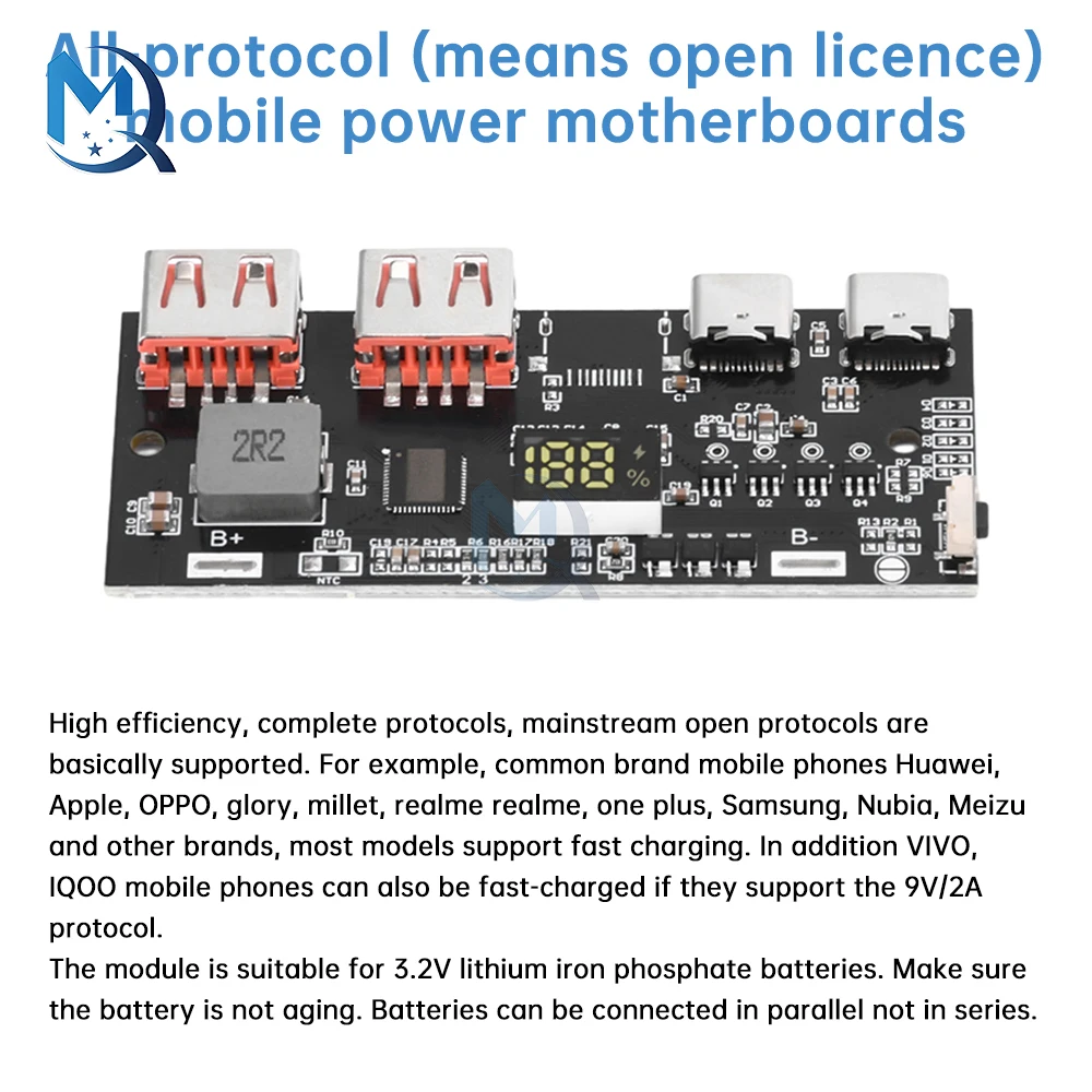 Full Protocol 22.5W Rechargeable Motherboard Fast Charging Mobile Power Module Circuit Boards