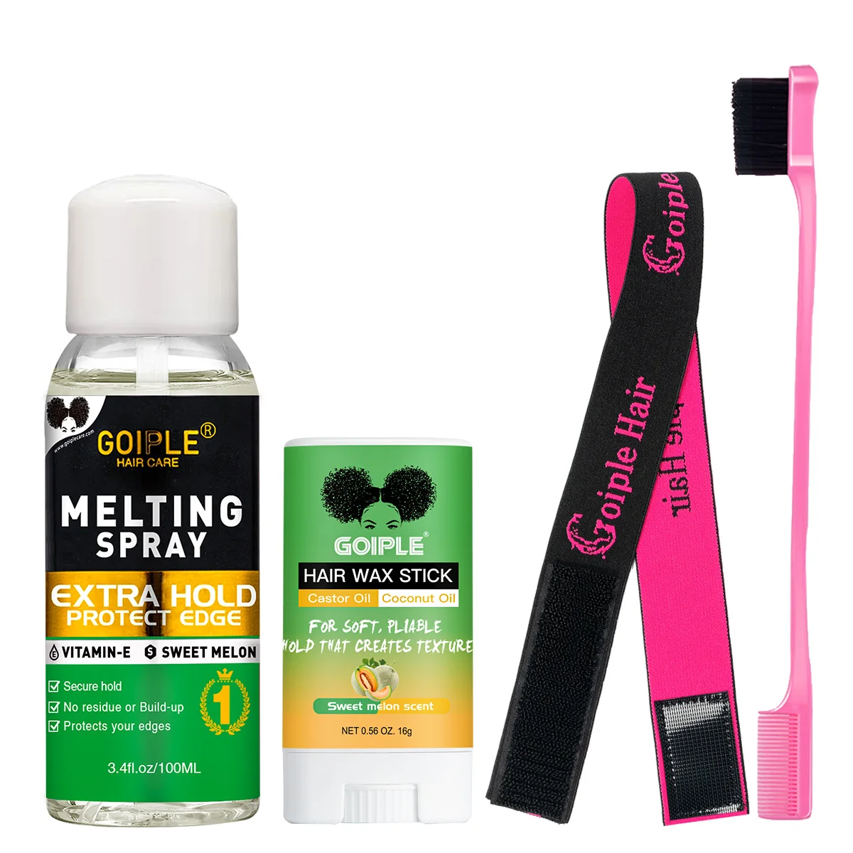 

Спрей для фиксации париков Lace Wig Melting Spray, быстросохнущий клей для париков, воск-стик для укладки, для разглаживания торчащих волосков, расческа для укладки волос, регулируемая повязка на голову