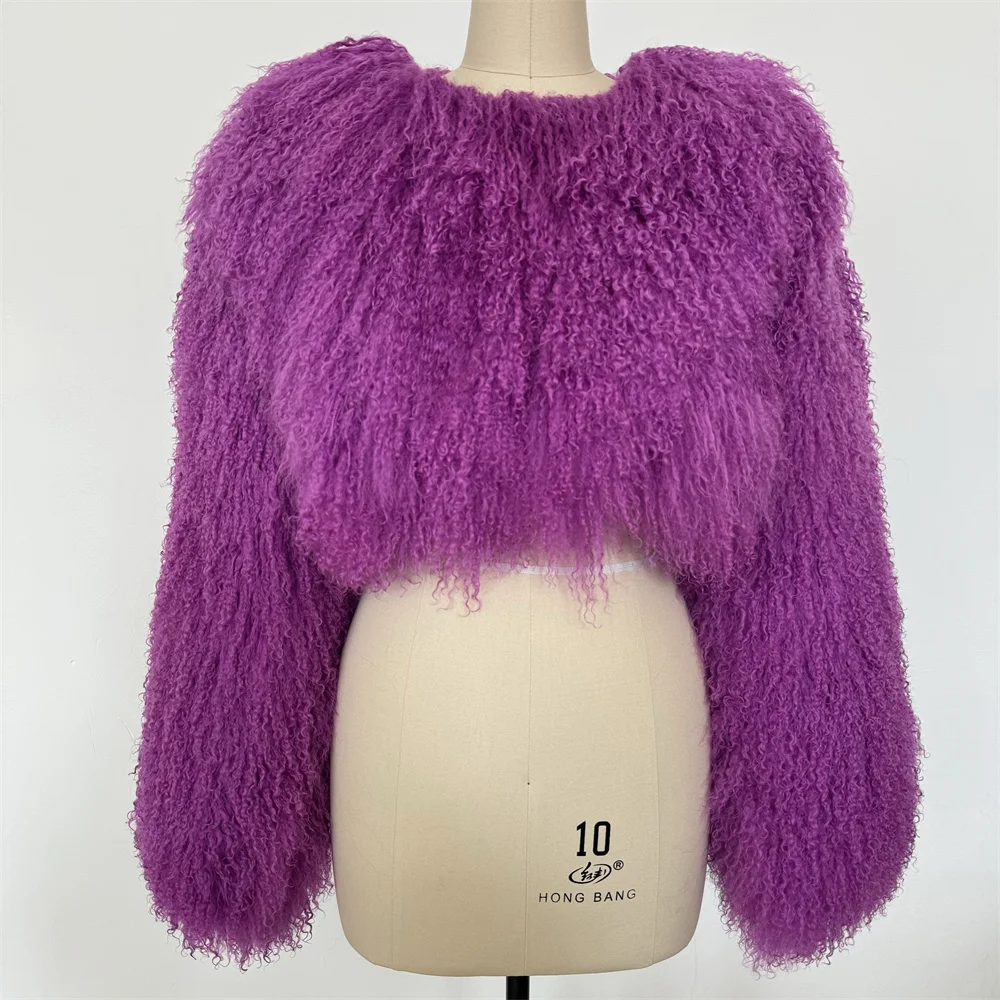 2026 Winter  Luxury Thick Warm Wool Real Mongolian Fur Shearling Coat Women Trend Teddy Maxi Fur Jacket Girls Hot Overcoat