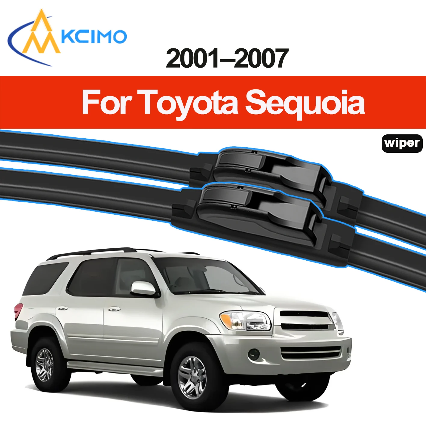 

KCIMO 2PCS New Front Windshield Wiper Blade for Toyota Sequoia XK30/XK40 2001-2007 Front Windshield Auto Wipers Blade Brushes