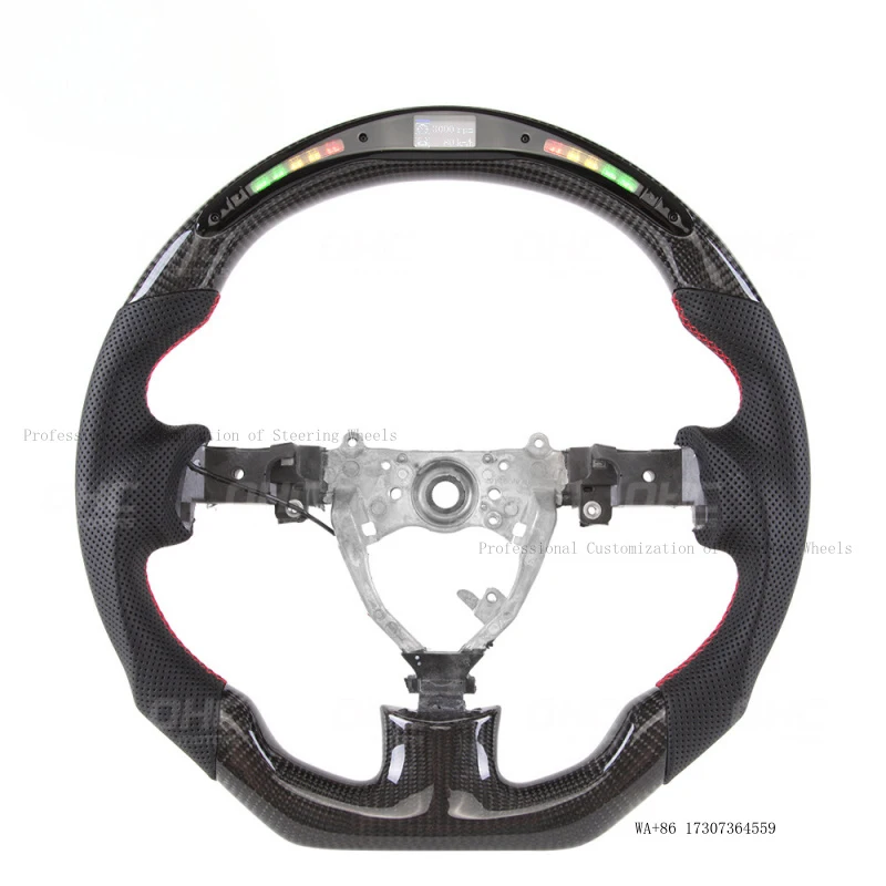 Suitable for Toyota FJ Cruiser, Nappa leather carbon fiber car steering wheel modified with LED intelligent speed display