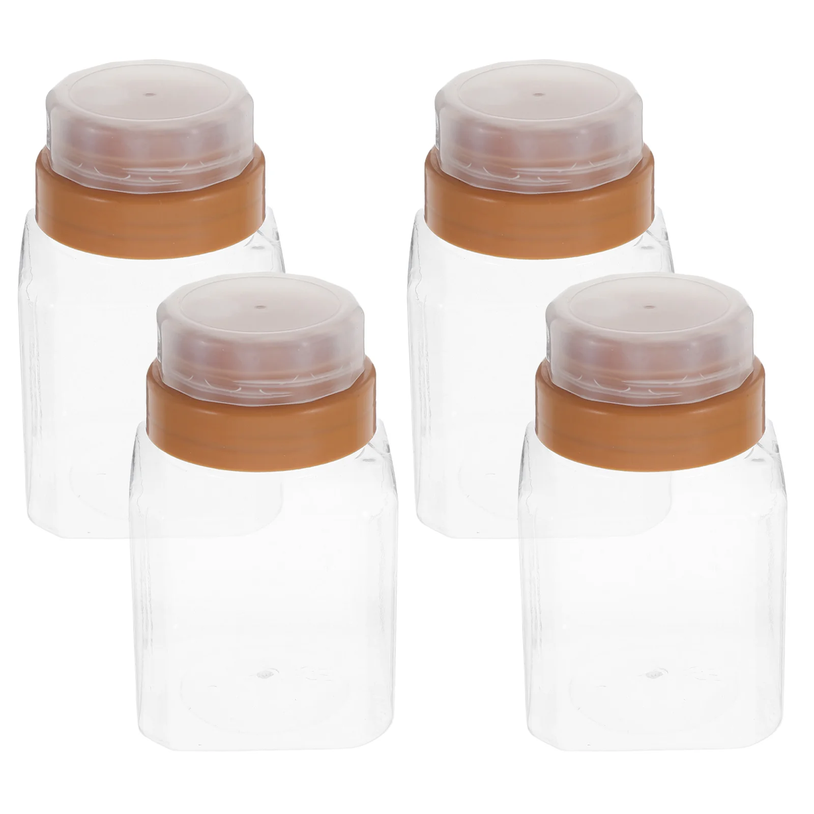4 pezzi di plastica trasparente barattolo di miele riutilizzabile bottiglia trasparente fondo ispessito dispenser di salsa da cucina accessori da picnic riutilizzabili