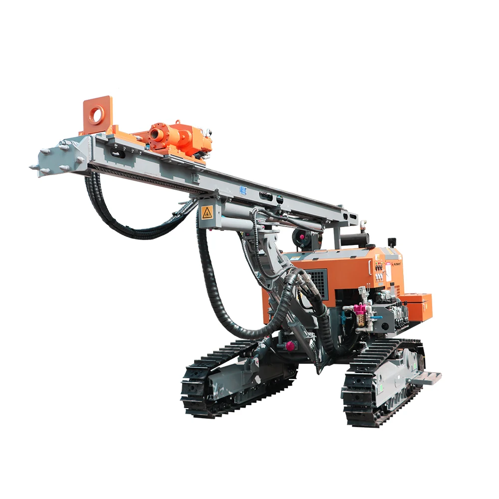 Down the Hole Drill Portable Integrated Blast Hole Crawler Drilling Rig Diesel Powered 30m Depth 90-140mm with Dust Collector